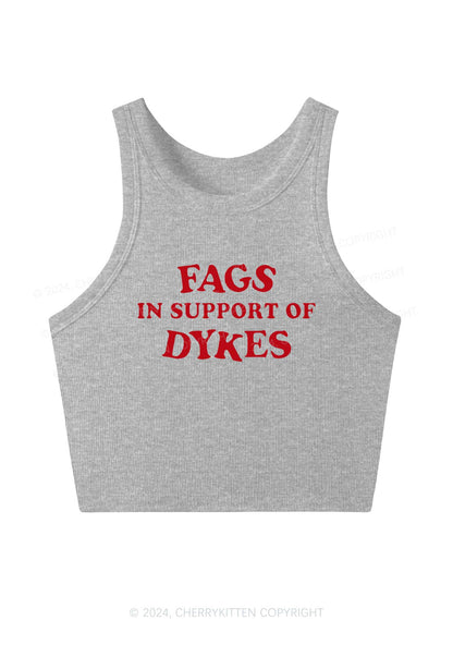 Fags Dykes Y2K Crop Tank Top Cherrykitten