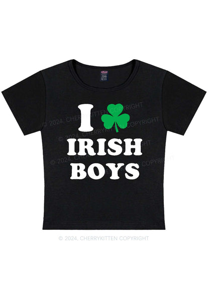 Irish Boys St Patricks Y2K Baby Tee Cherrykitten