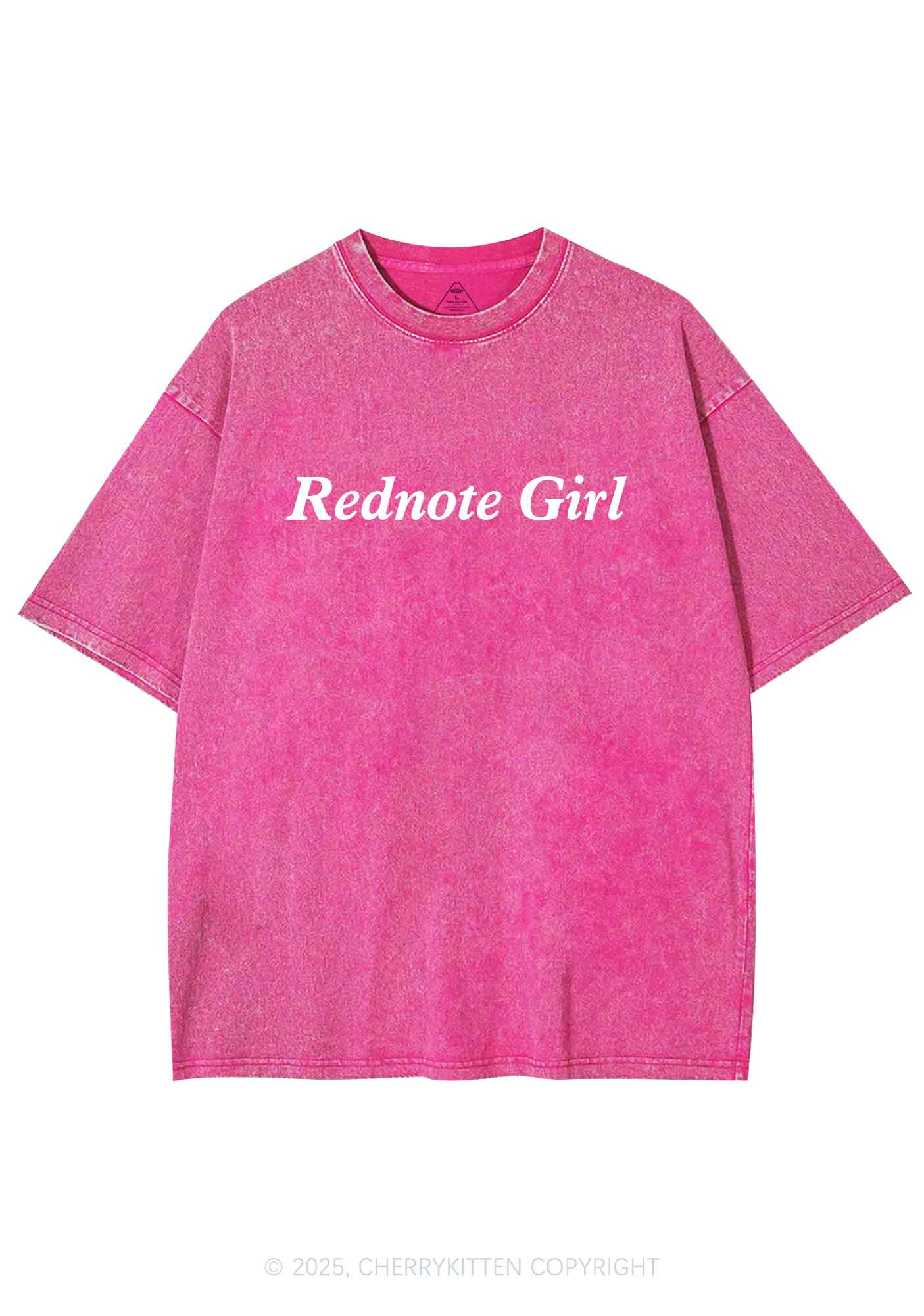 Rednote Girl Y2K Washed Tee Cherrykitten