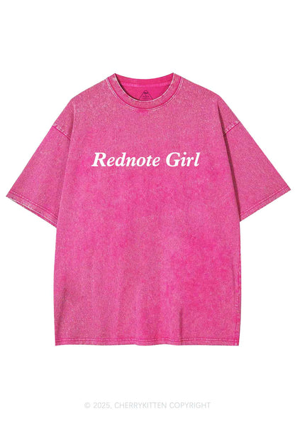 Rednote Girl Y2K Washed Tee Cherrykitten