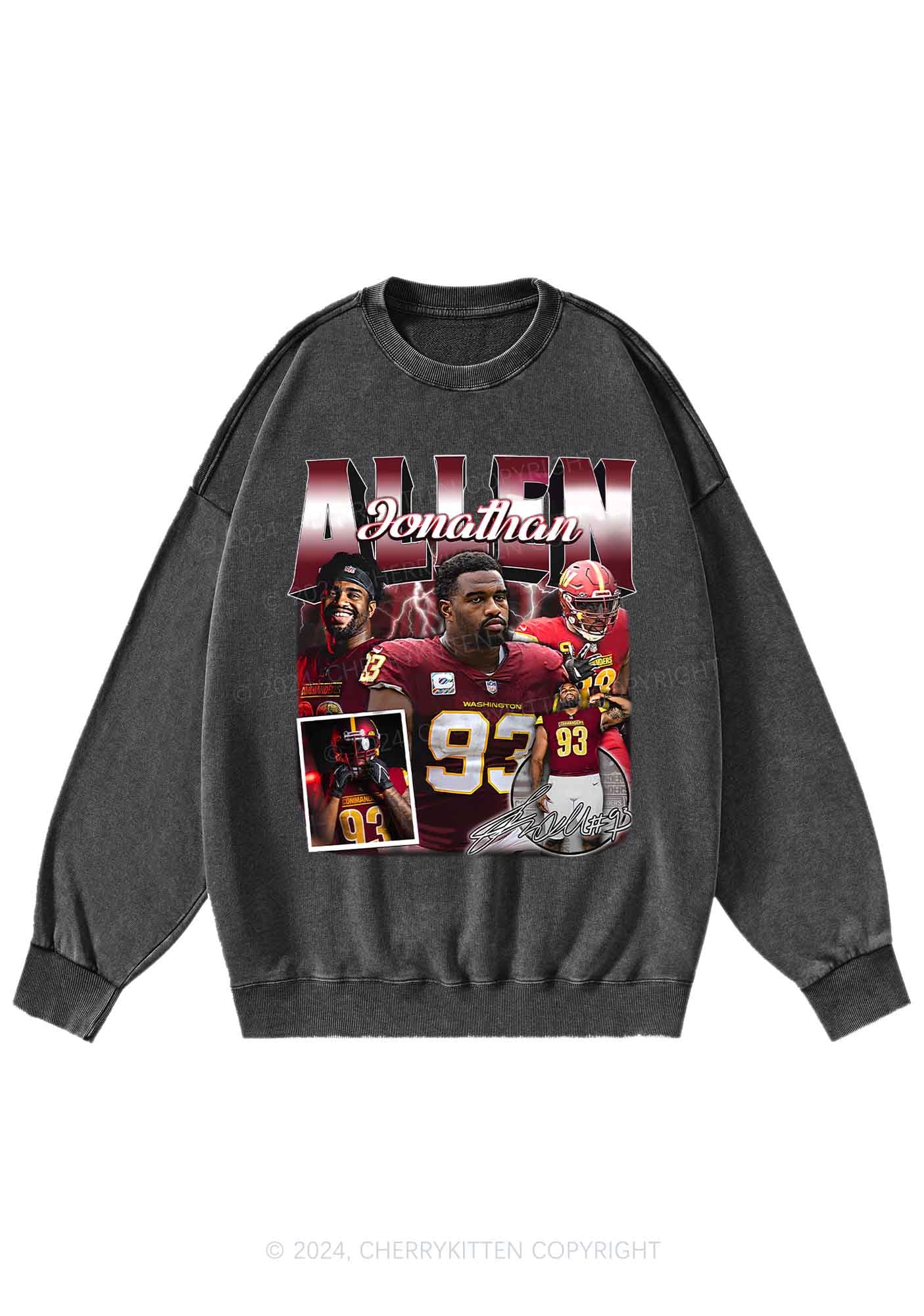 Red Allen Y2K Super Bowl Washed Sweatshirts Cherrykitten