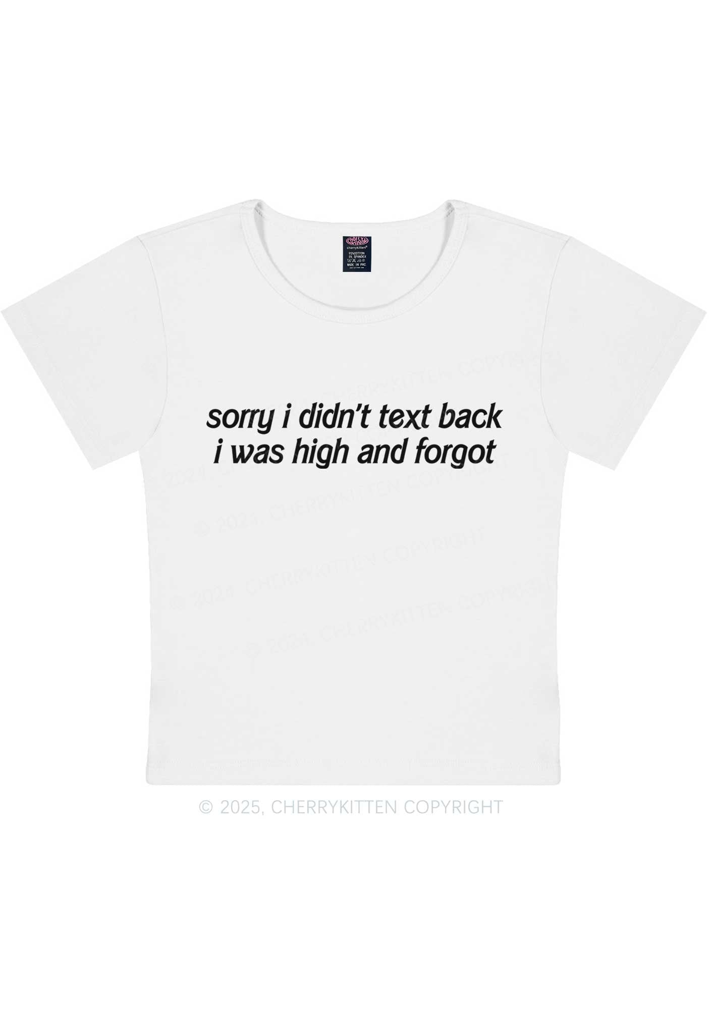 I Was High And Forgot Y2K Baby Tee Cherrykitten