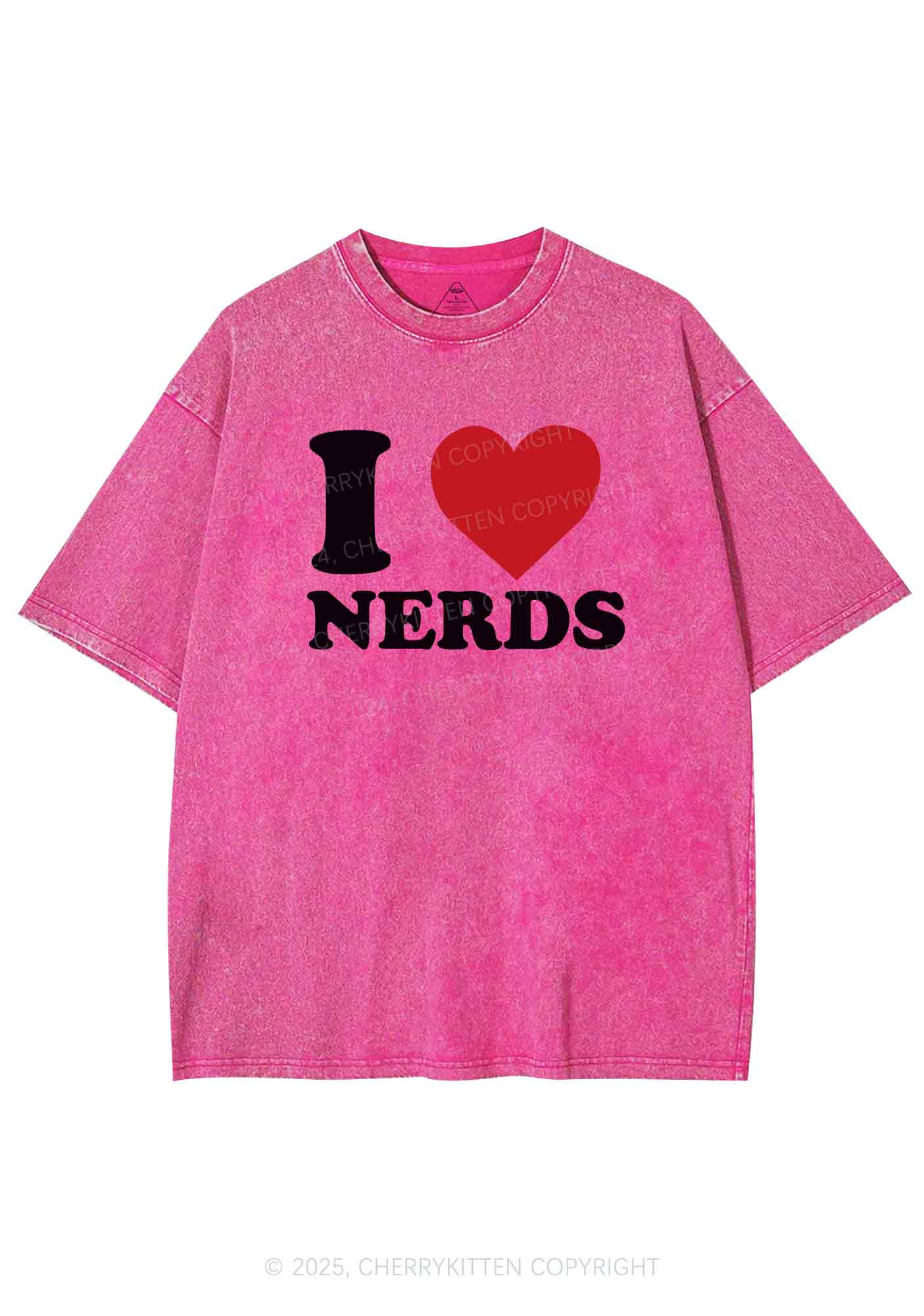 I Love Nerds Y2K Washed Tee Cherrykitten