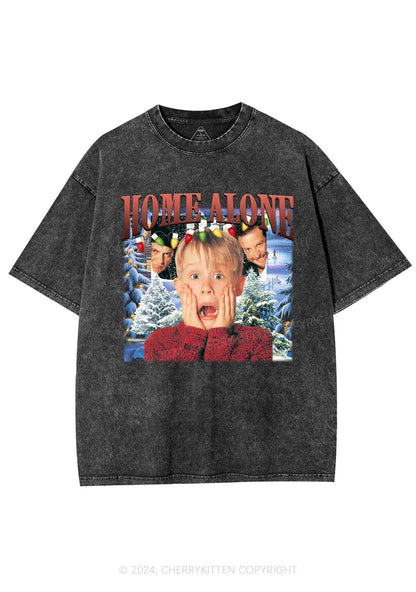 Christmas Home Alone Boy Y2K Washed Tee Cherrykitten