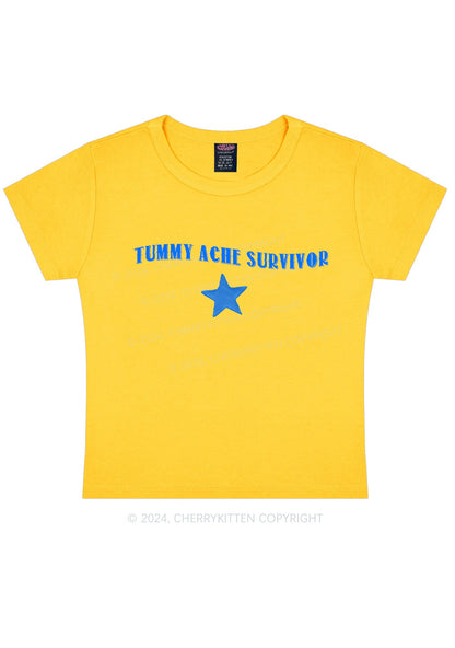 Tummy Ache Survivor Y2K Baby Tee Cherrykitten