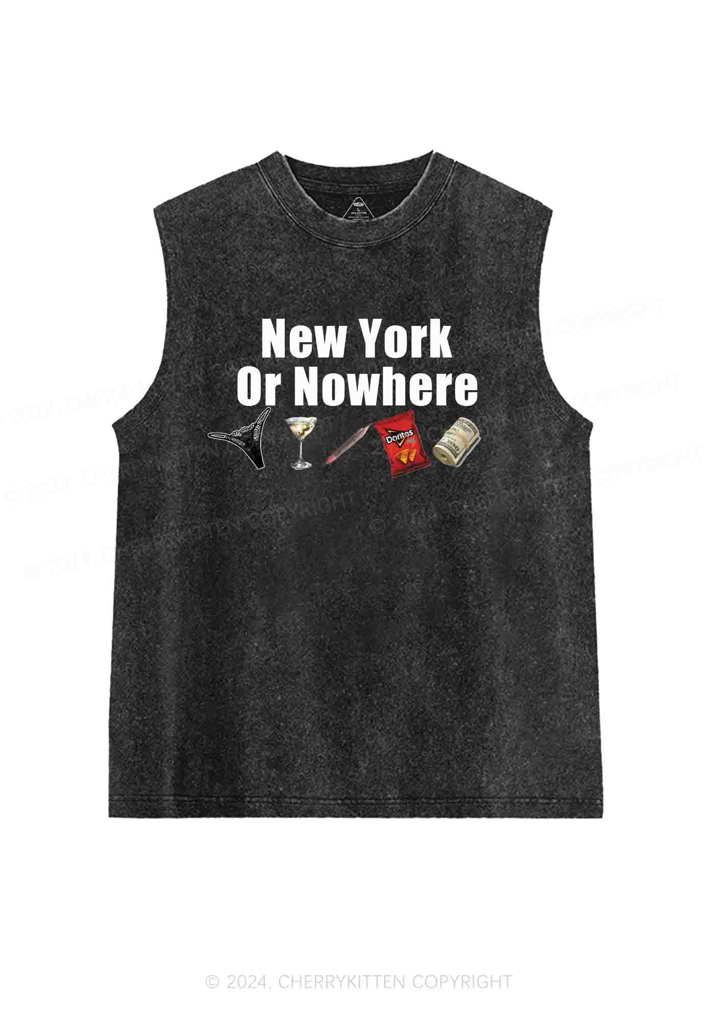 New York Or Nowhere Y2K Washed Tank Cherrykitten