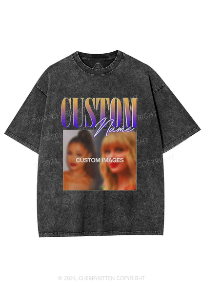 Personalized Vintage 90s Y2K Washed Tee Cherrykitten