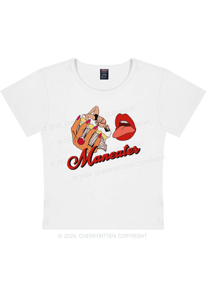 Curvy Maneater Mouth Y2K Baby Tee Cherrykitten