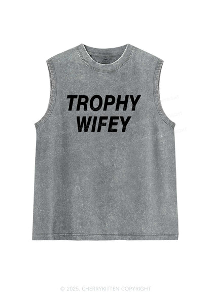 Trophy Wifey Y2K Washed Tank Cherrykitten