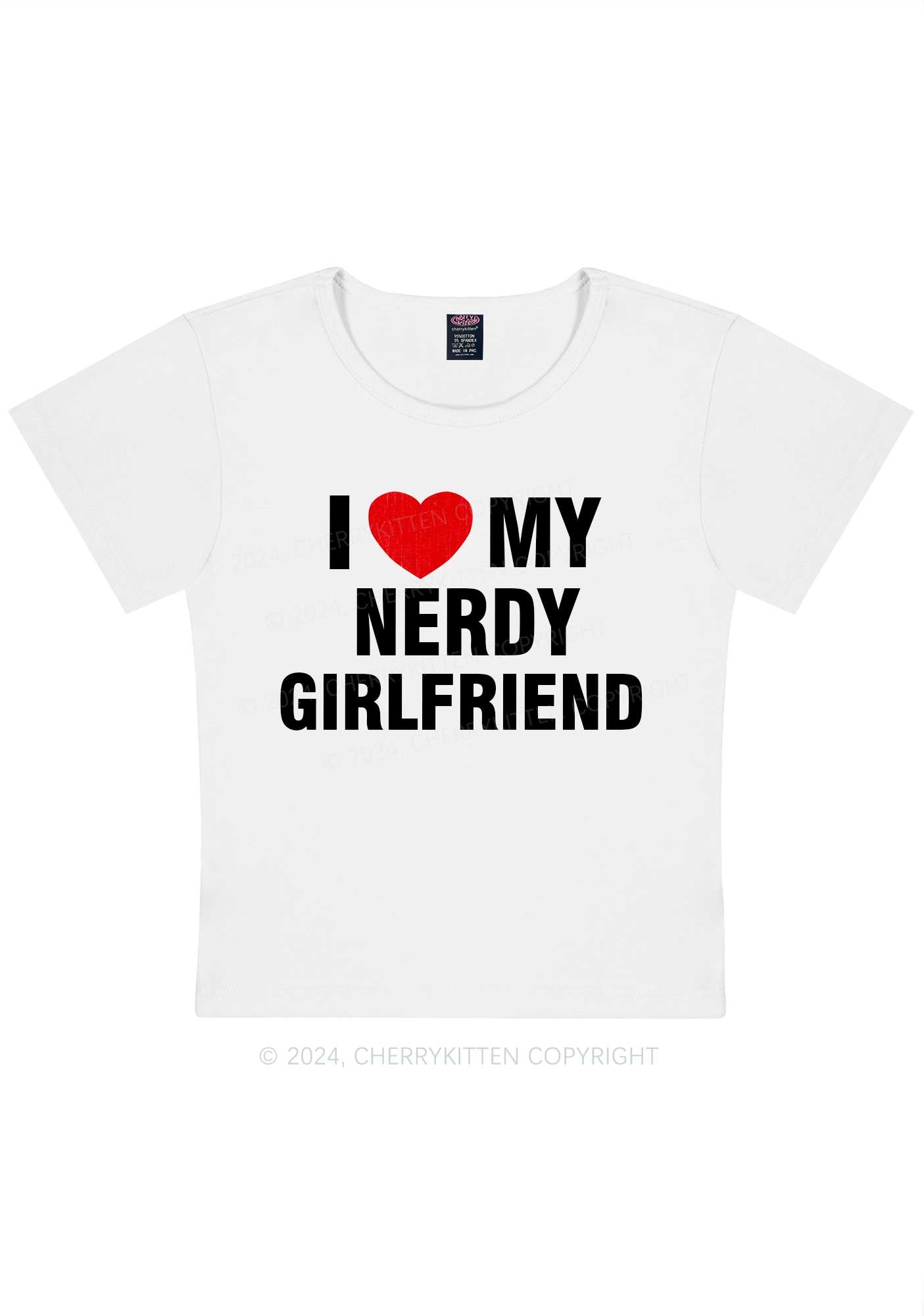 Love My Nerdy Girlfriend Y2K Valentine's Day Baby Tee Cherrykitten