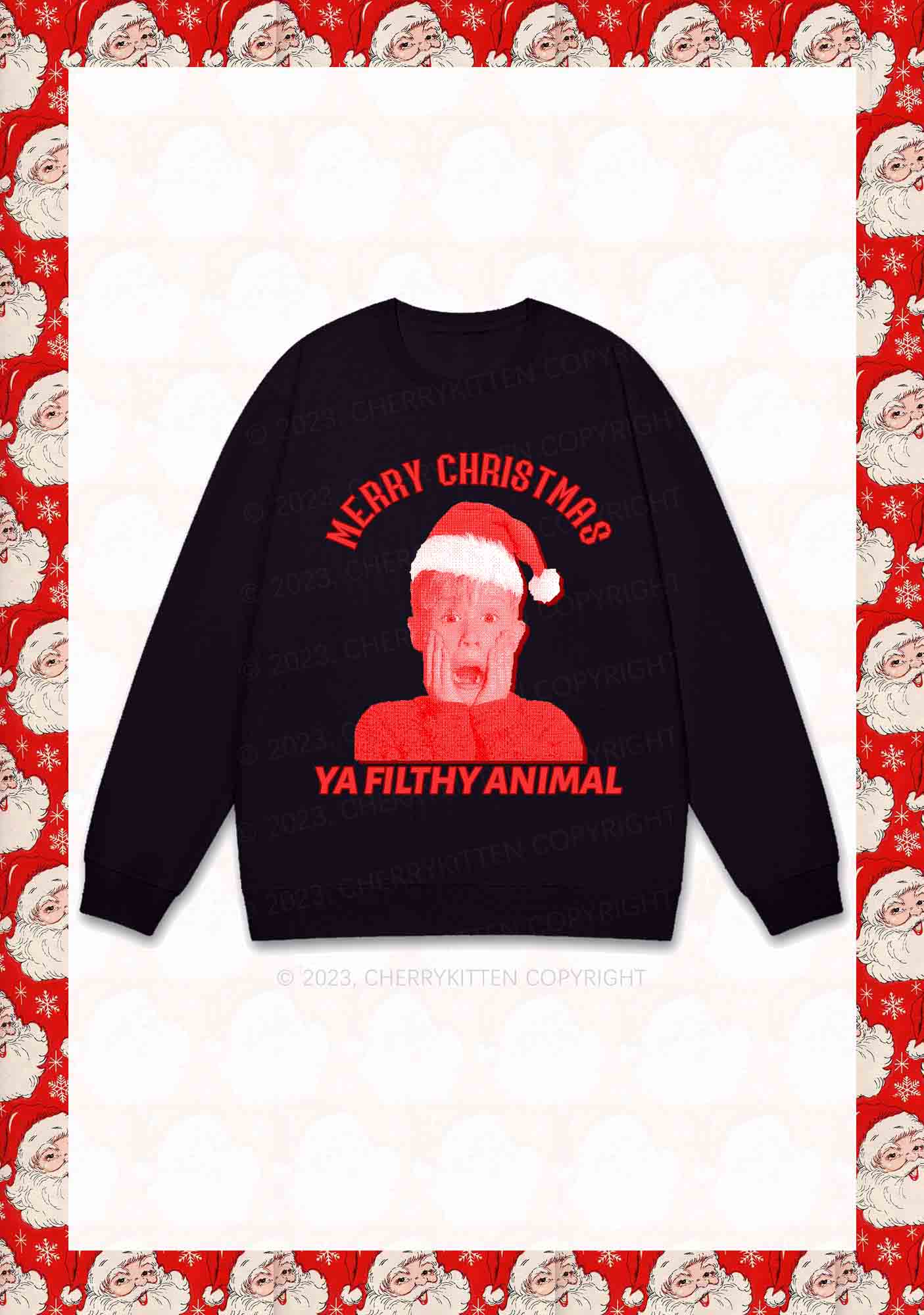 Merry Christmas Screaming Boy Y2K Sweatshirt Cherrykitten