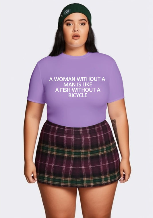 Curvy A Woman Without A Man Baby Tee