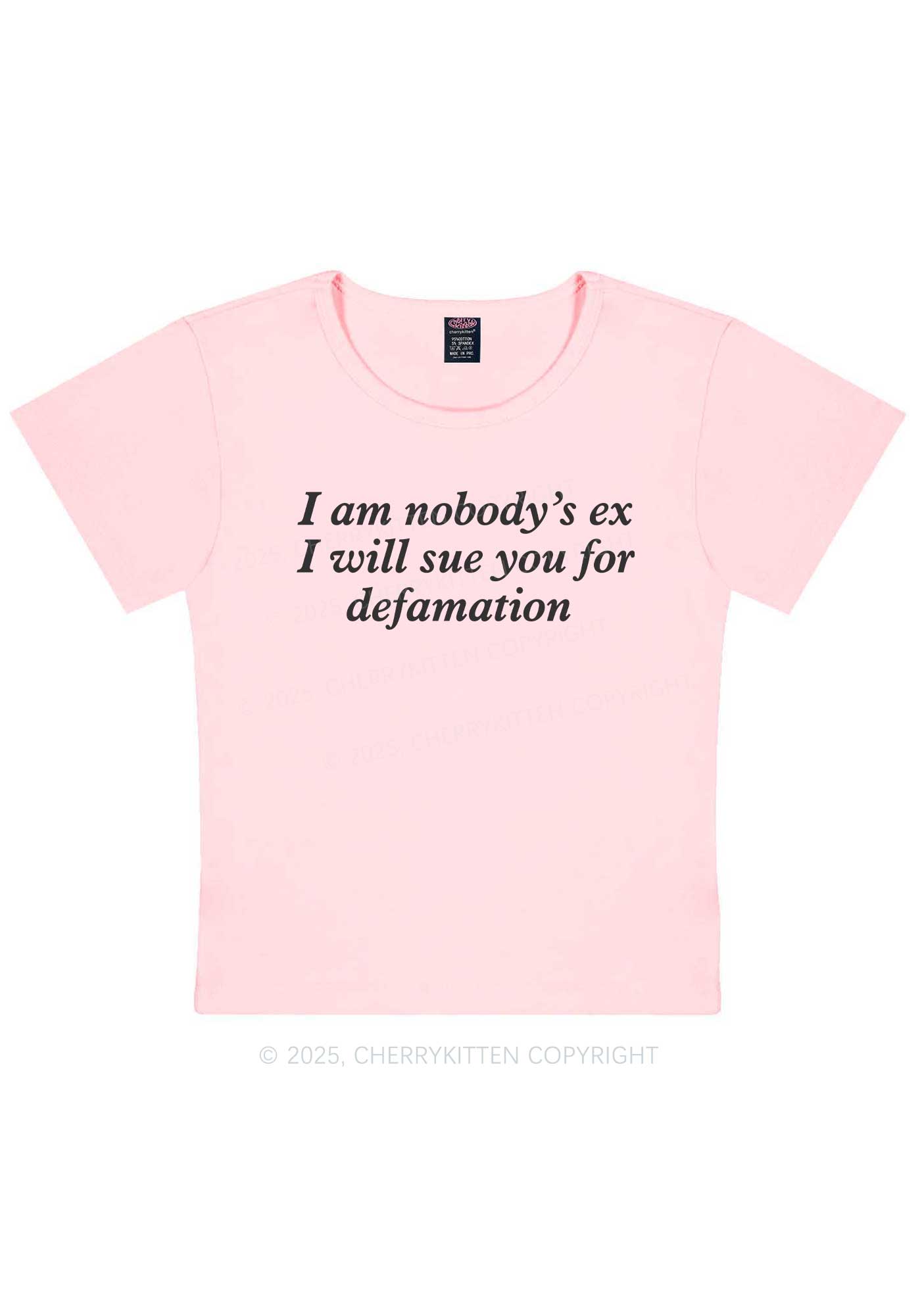 Sue You For Defamation Y2K Baby Tee Cherrykitten