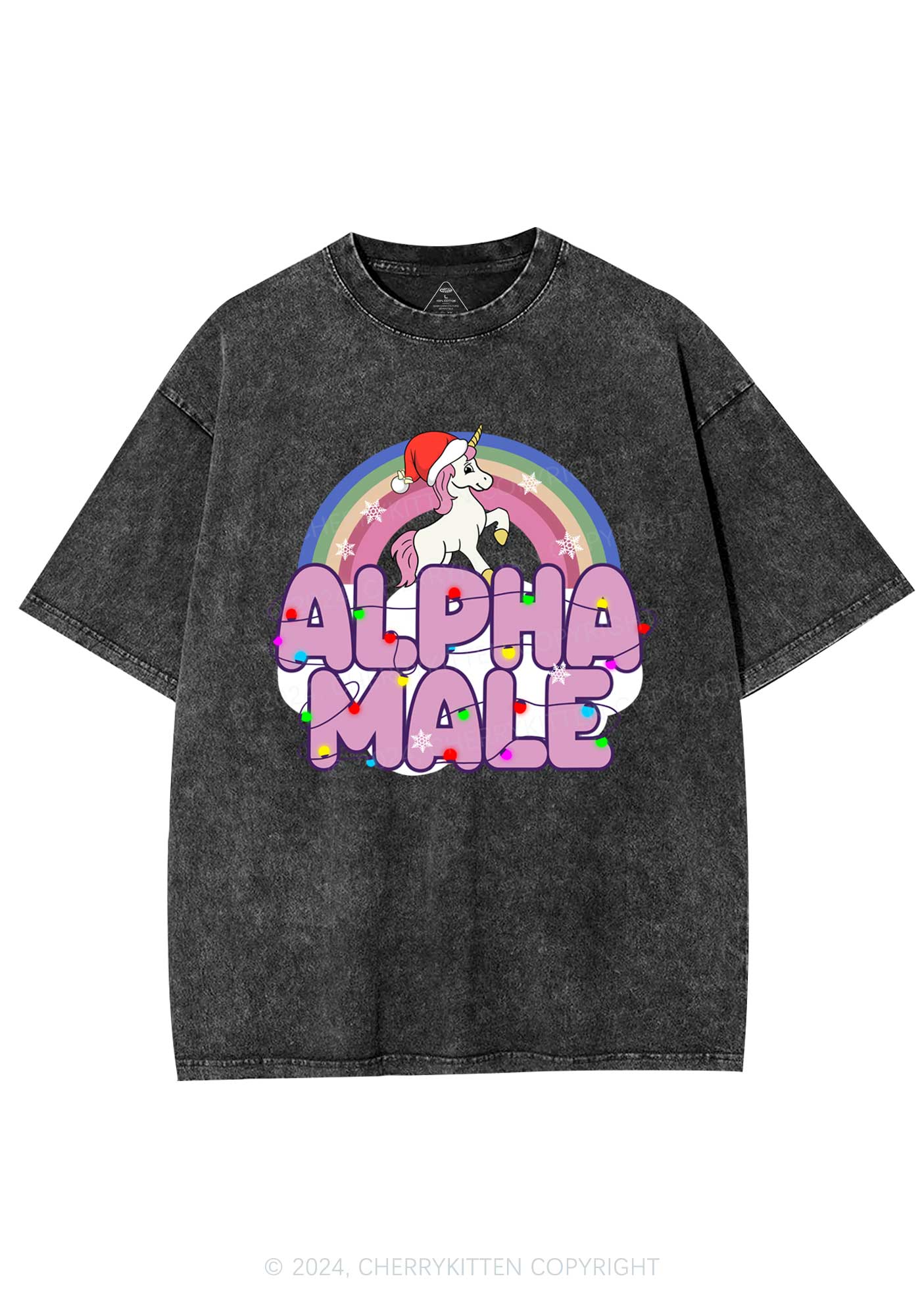 Christmas Alpha Male Y2K Washed Tee Cherrykitten