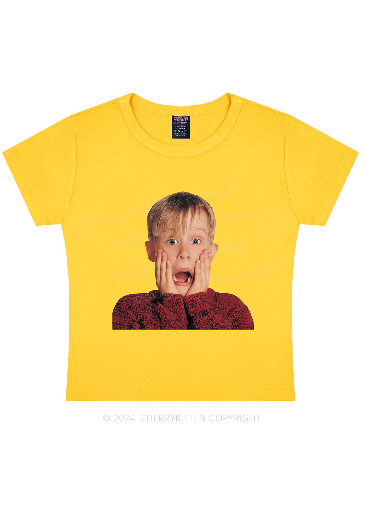 Christmas At Home Alone Y2K Baby Tee Cherrykitten