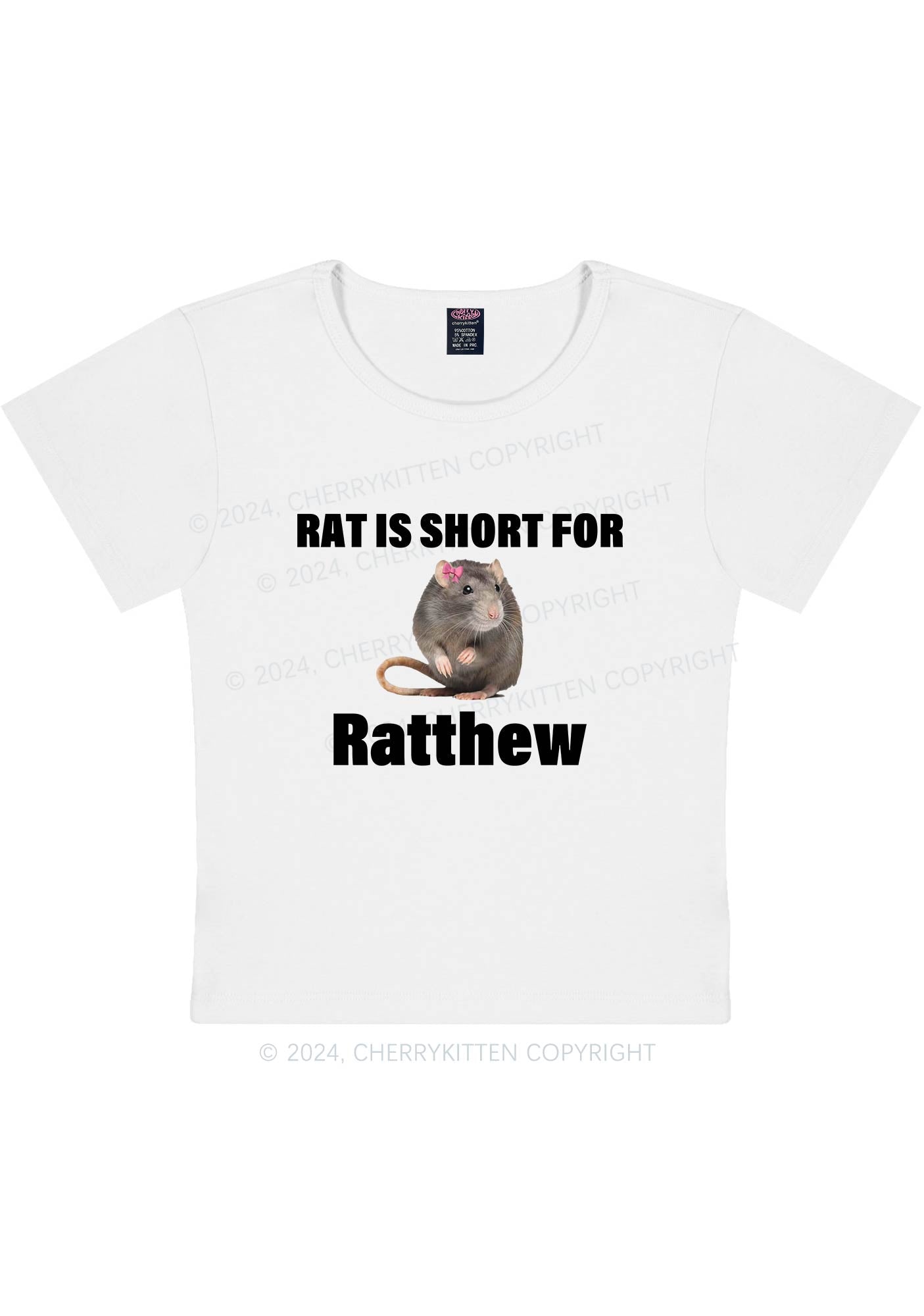 Rat Is For Ratthew Y2K Baby Tee Cherrykitten