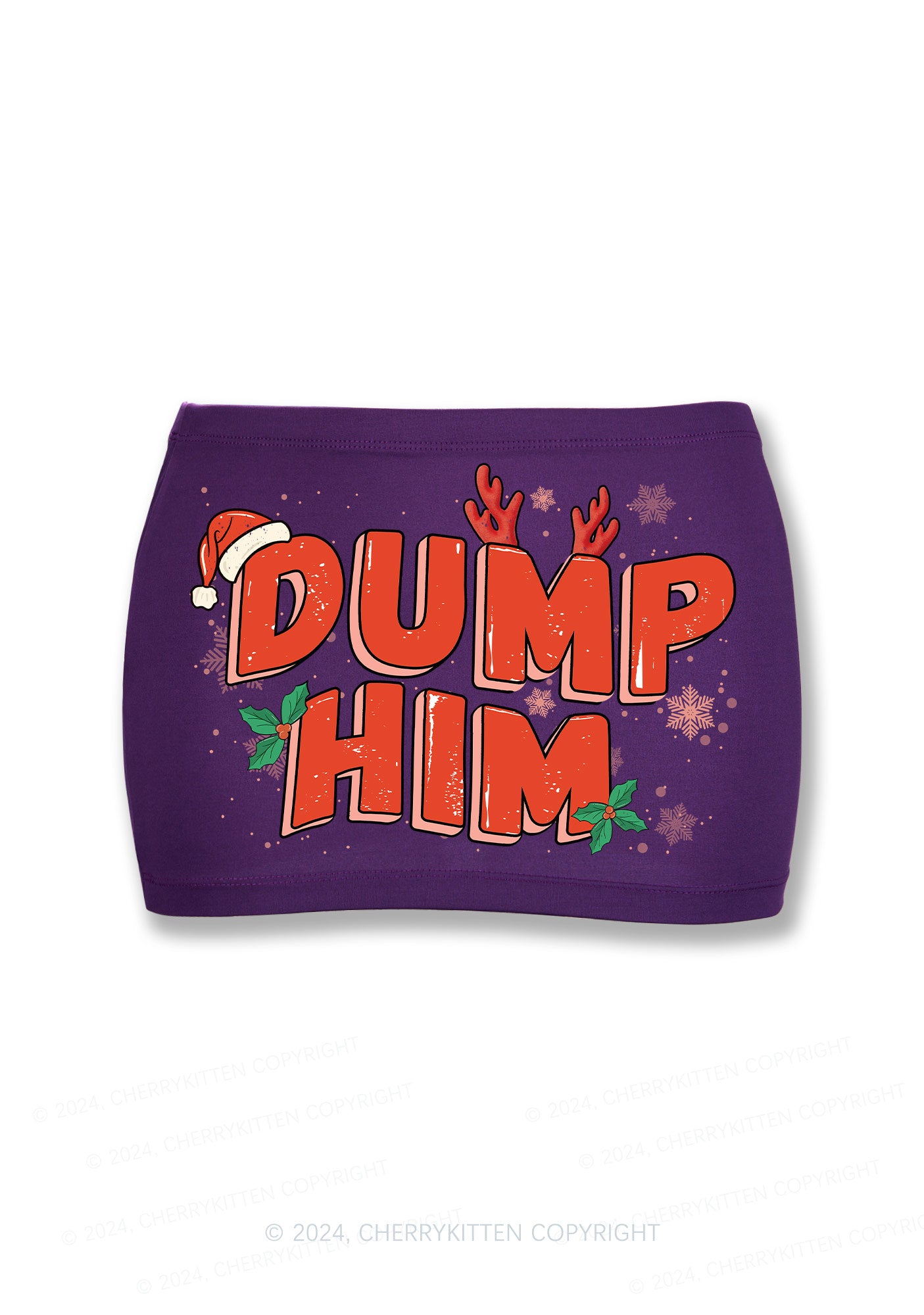 Dump Him Christmas Y2K Mini Hip Skirt Cherrykitten