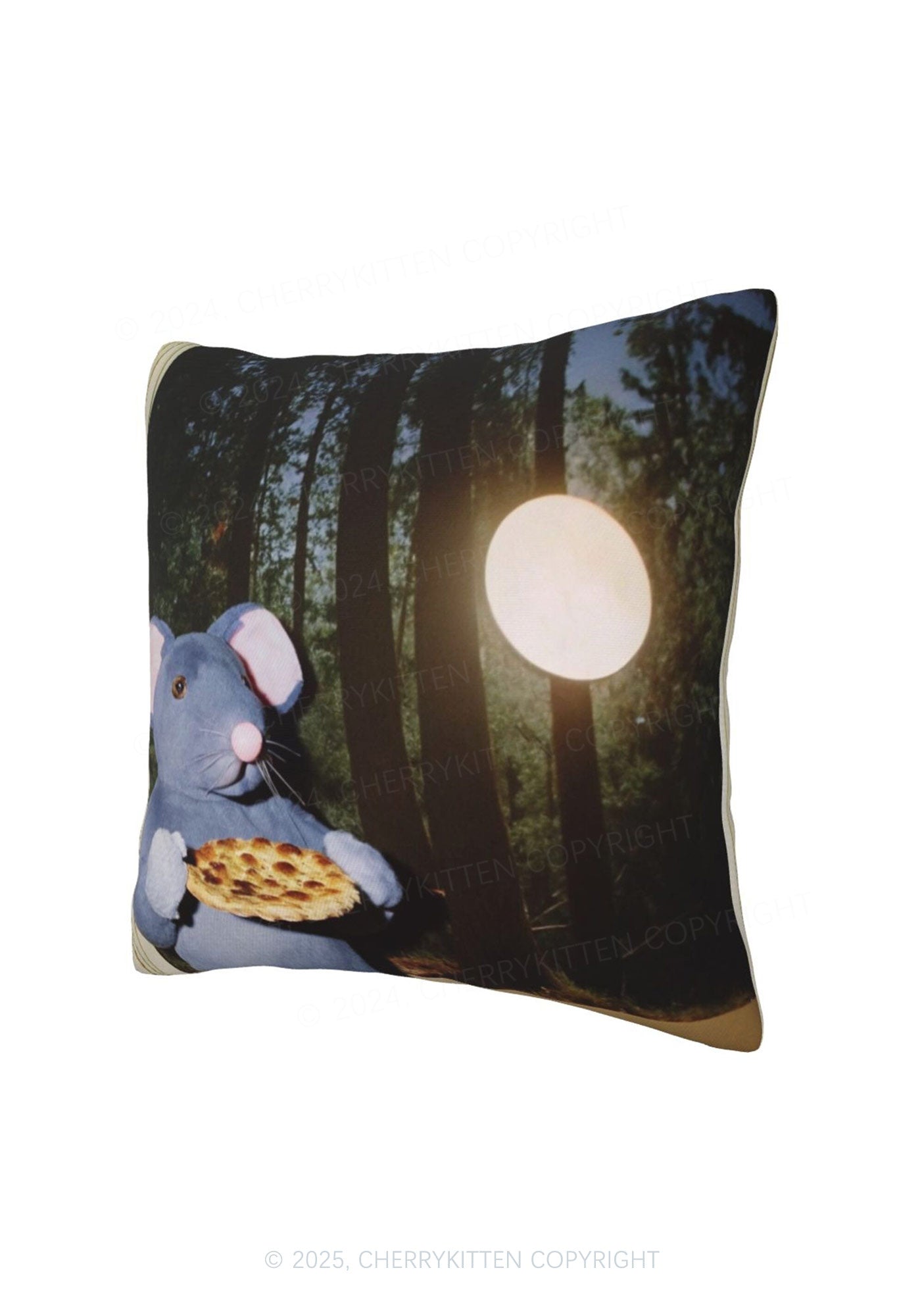 Pizza Rat Y2K Throw Pillow Cover Cherrykitten