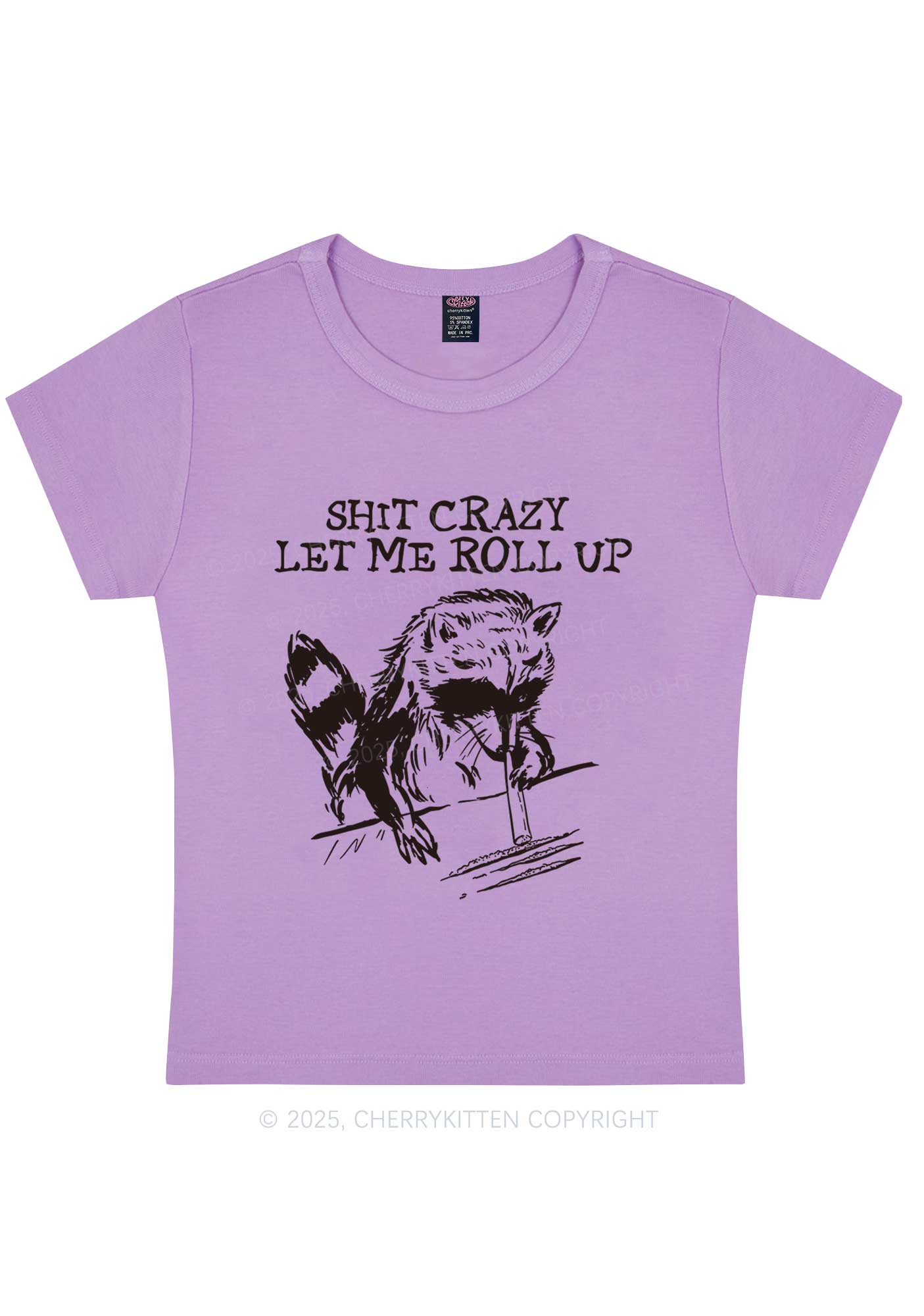 Shxt Crazy Y2K Baby Tee Cherrykitten