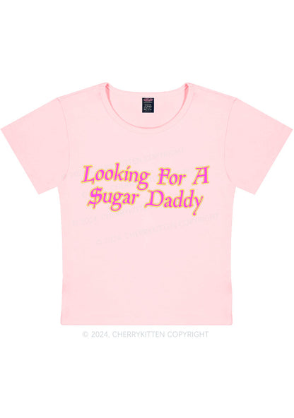 Looking For Sugar Daddy Y2K Baby Tee Cherrykitten