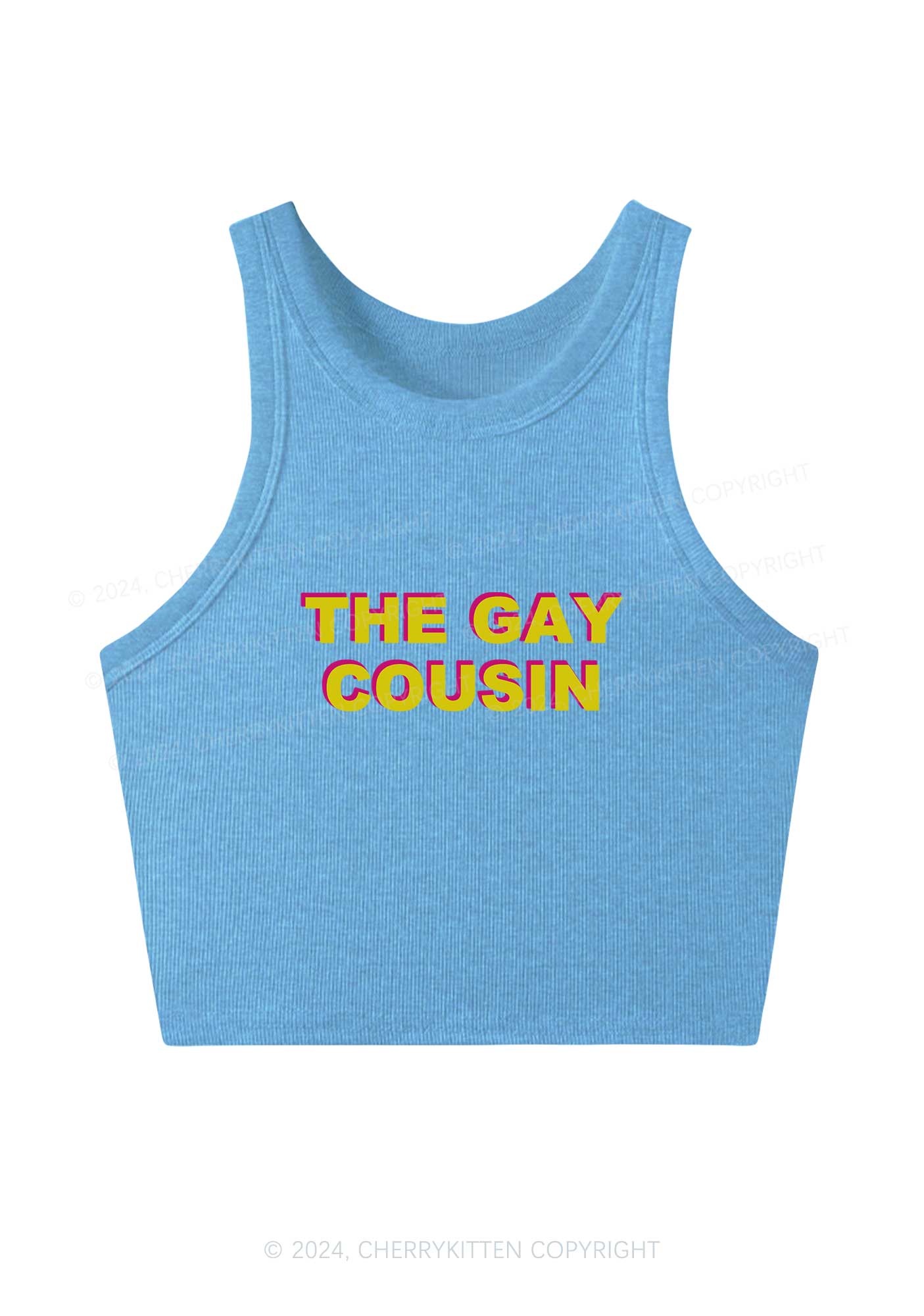 The Gay Cousin Y2K Crop Tank Top Cherrykitten