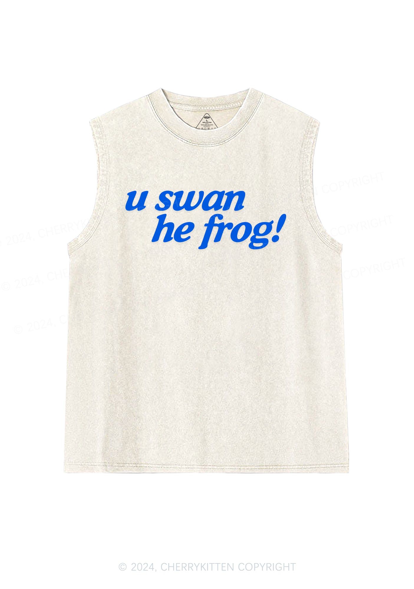 U Swan He Frog Y2K Washed Tank Cherrykitten