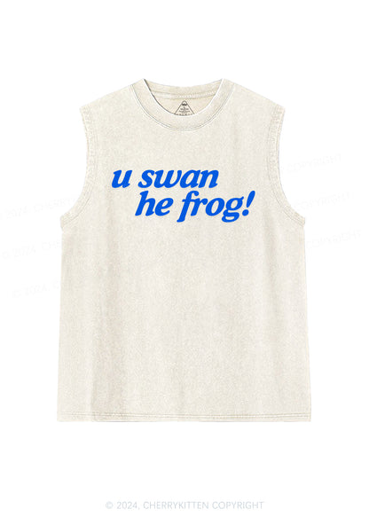 U Swan He Frog Y2K Washed Tank Cherrykitten