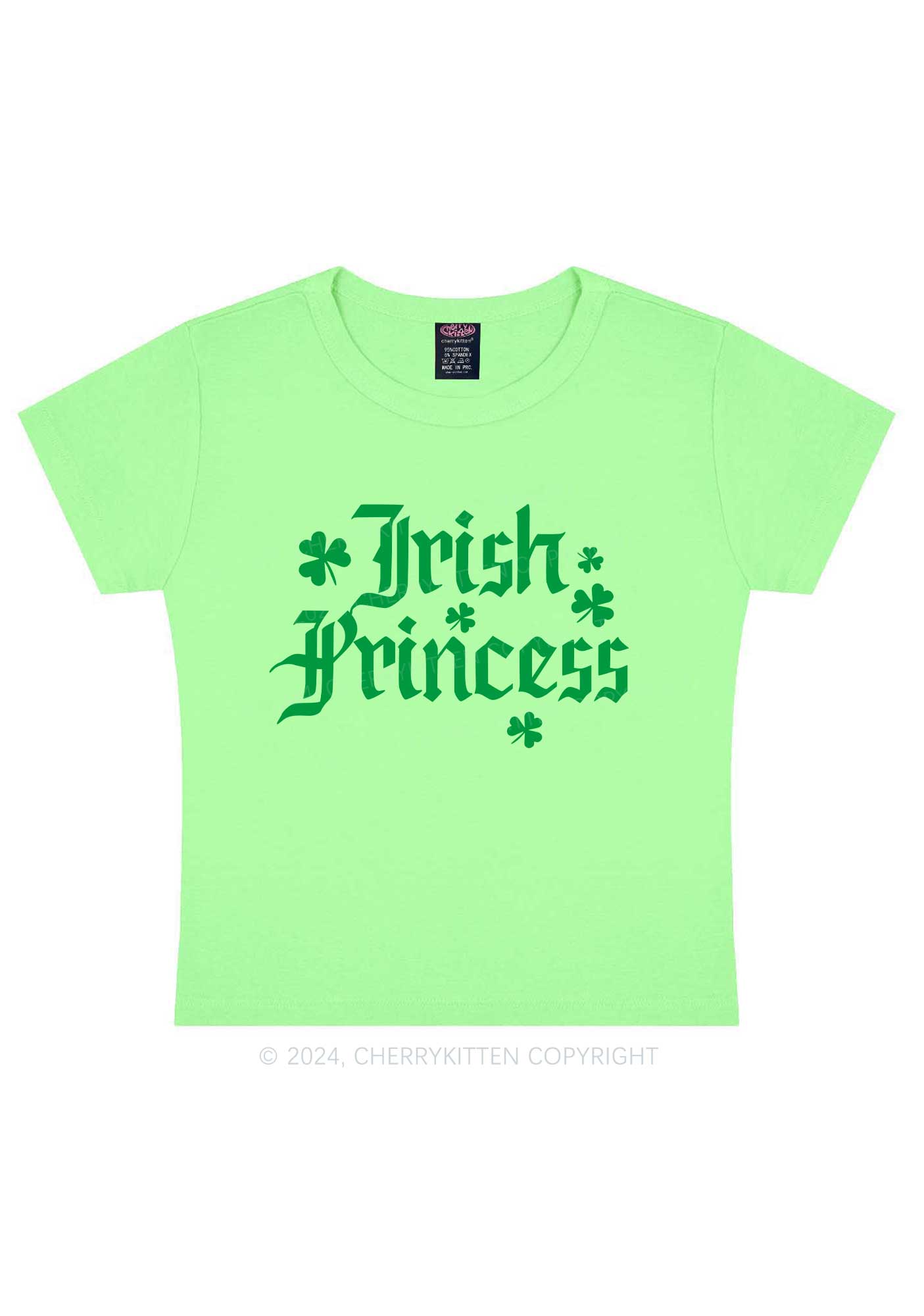 Irish Princess St Patricks Y2K Baby Tee Cherrykitten