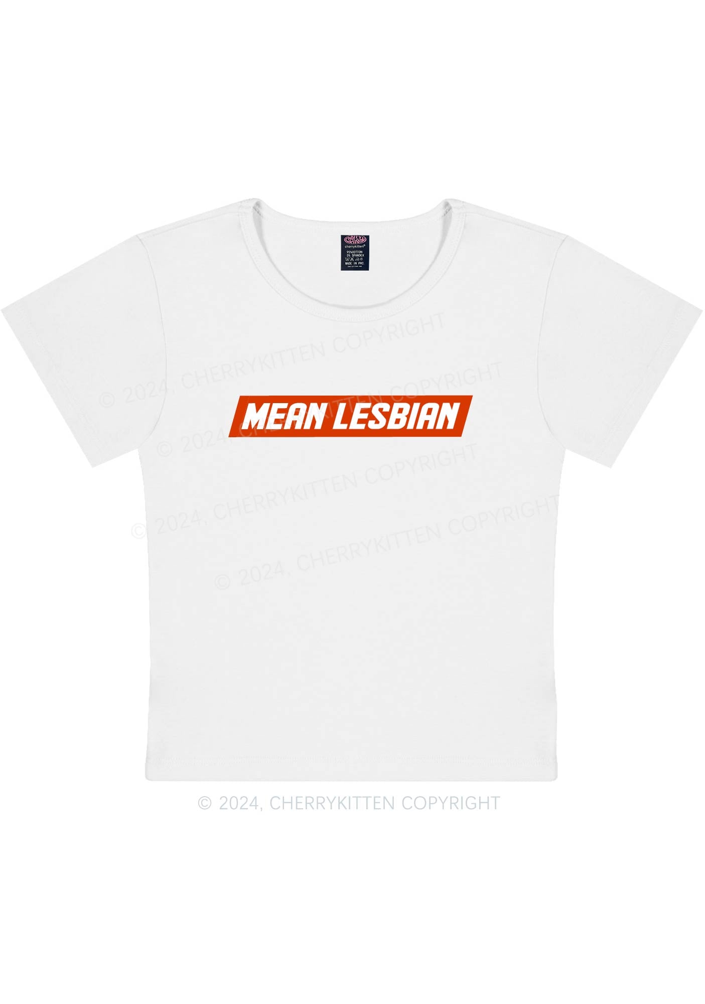 Mean Lesbian Y2K Baby Tee Cherrykitten