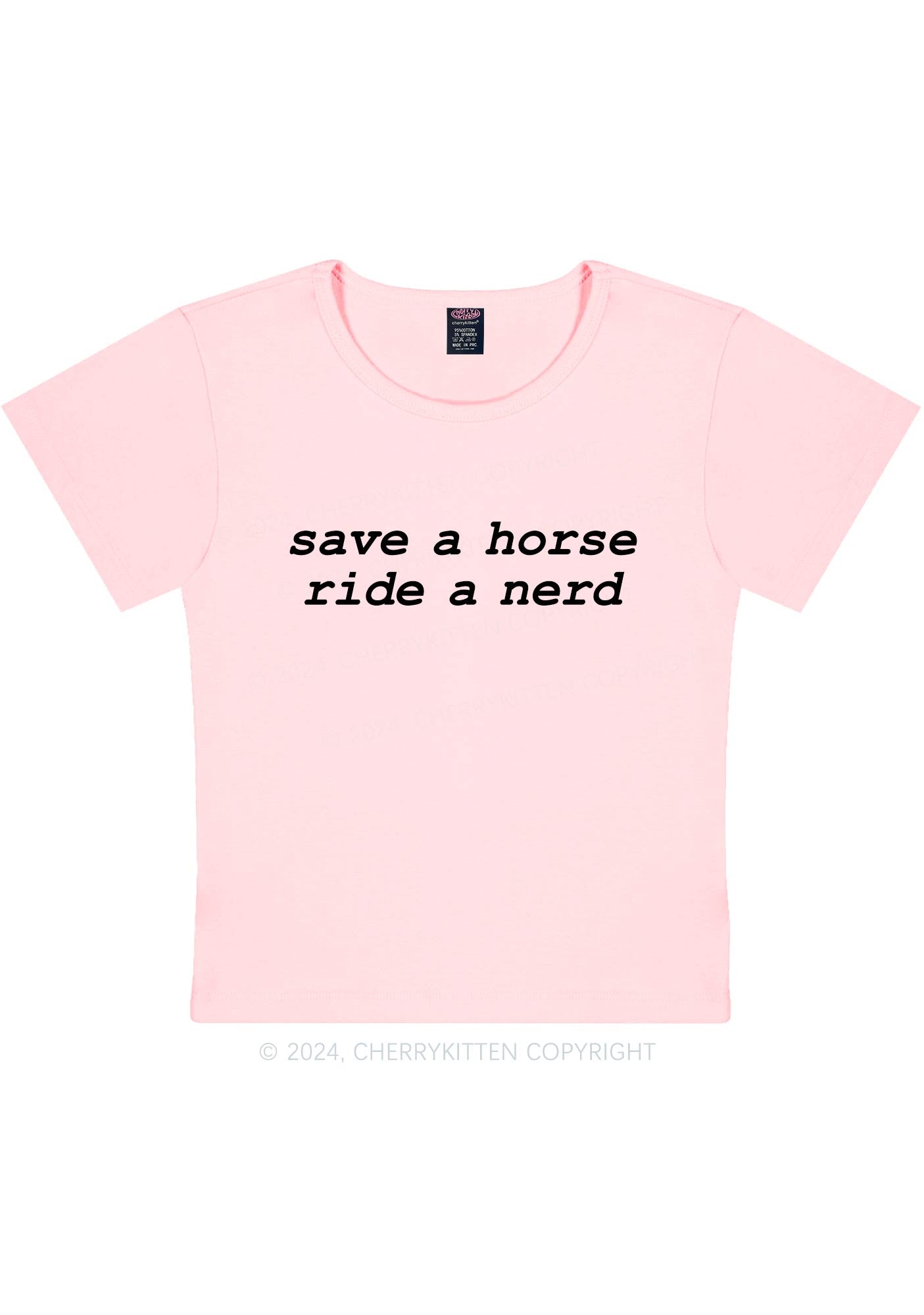 Save Horse Ride Nerd Y2K Baby Tee Cherrykitten