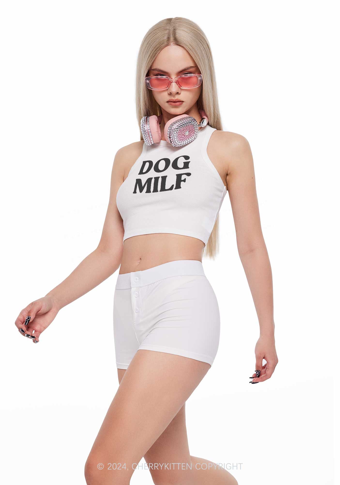 Dog Mxxf Y2K Crop Tank Top Cherrykitten