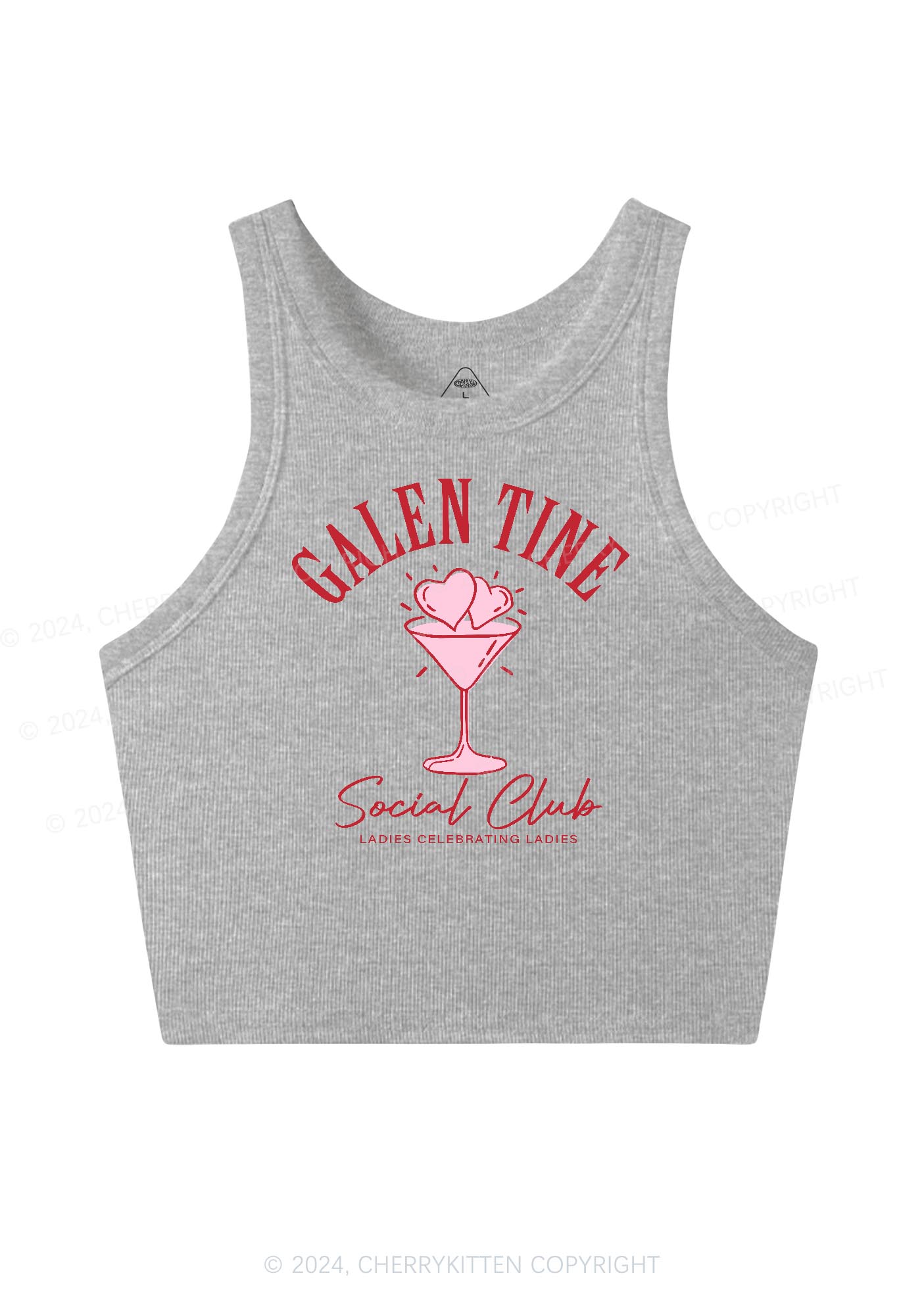 Galentine Social Club Y2K Valentine's Day Crop Tank Top Cherrykitten