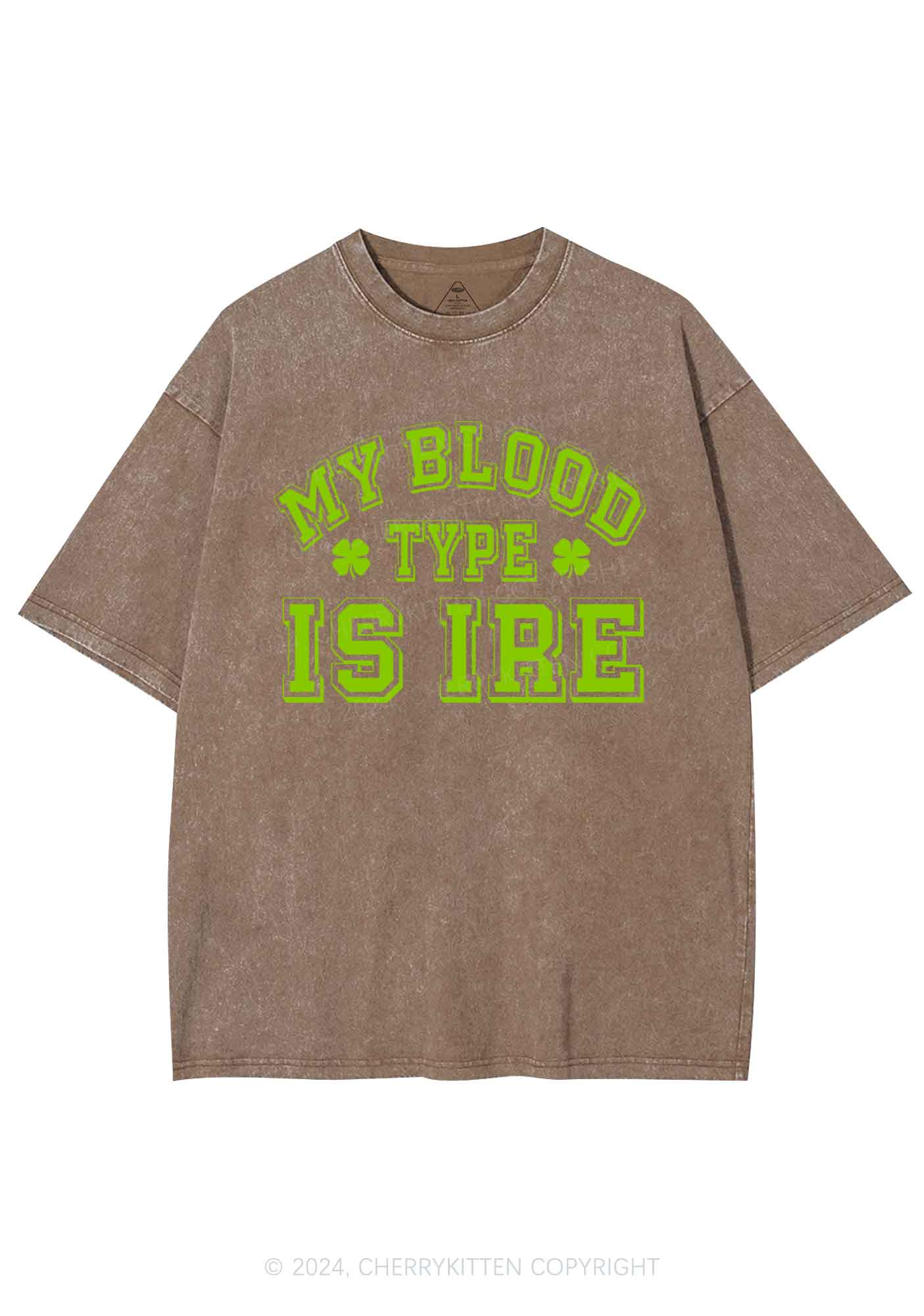 Blood Type Is Ire St Patricks Y2K Washed Tee Cherrykitten