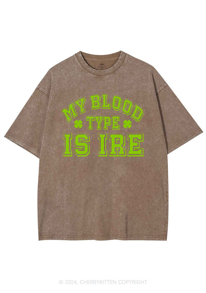 Blood Type Is Ire St Patricks Y2K Washed Tee Cherrykitten