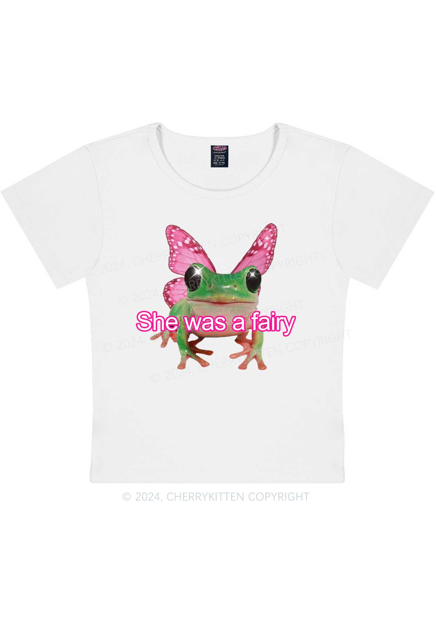 Fairy Frog Y2K Baby Tee Cherrykitten