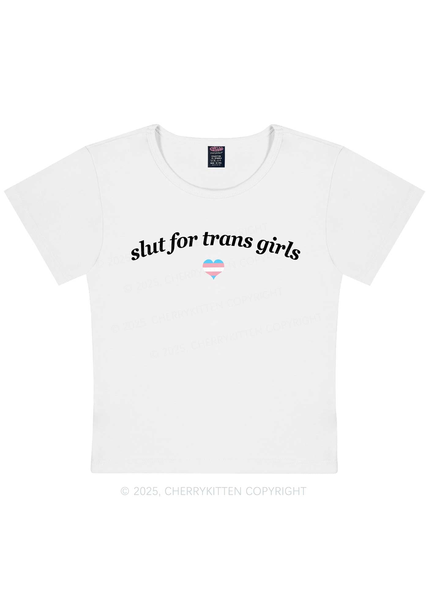 Slxt For Trans Girls Y2K Baby Tee Cherrykitten