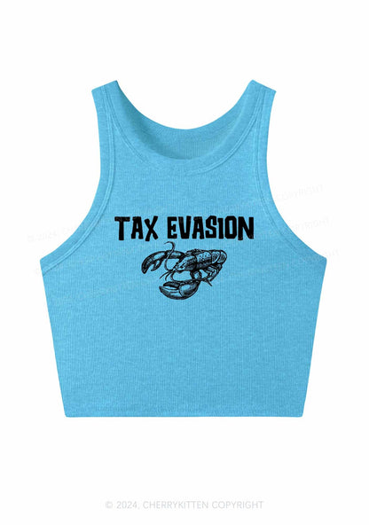 Tax Evasion Lobster Y2K Crop Tank Top Cherrykitten