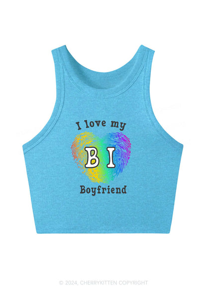 Love My Bi Boyfriend Y2K Crop Tank Top Cherrykitten