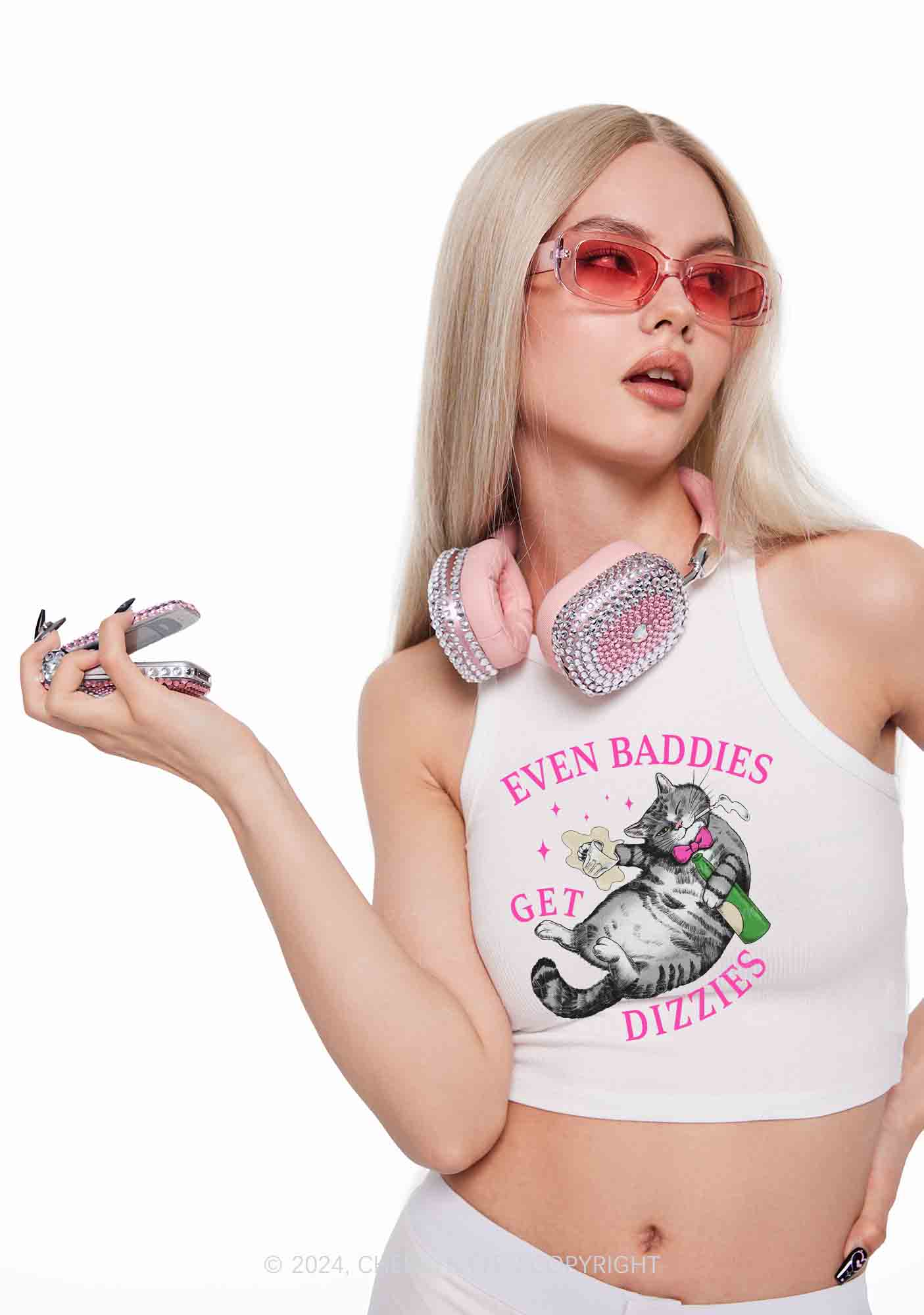 Baddies Get Dizzies Y2K Crop Tank Top Cherrykitten