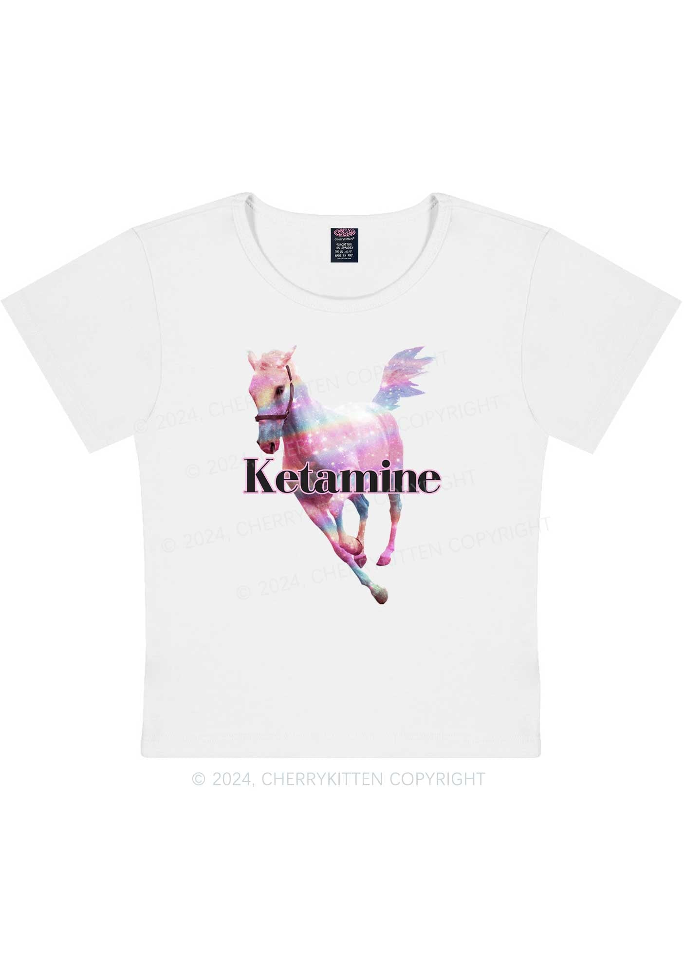 Pink Horse Y2K Baby Tee Cherrykitten