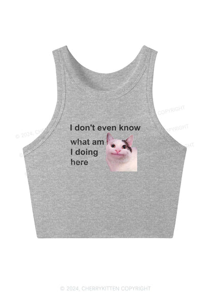 What Am I Doing Here Y2K Crop Tank Top Cherrykitten