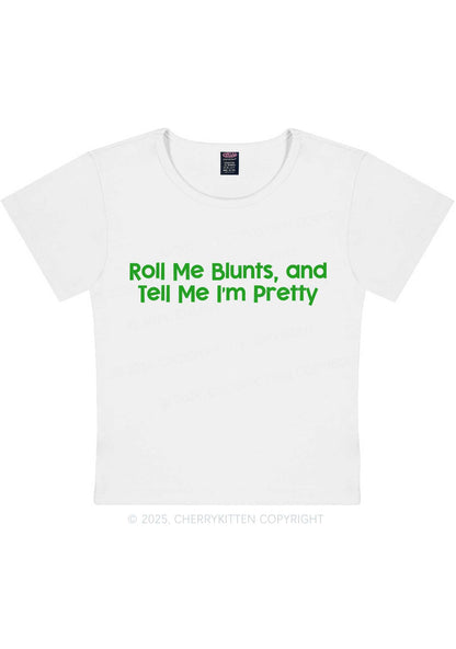 Roll Me Blunts Y2K Baby Tee Cherrykitten