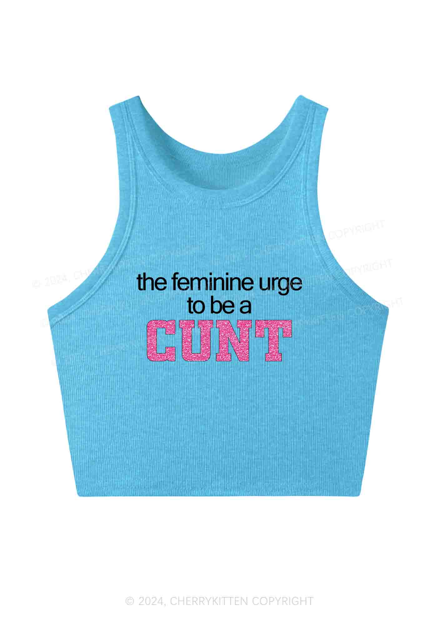 Feminine Urge Be Cxxt Y2K Crop Tank Top Cherrykitten