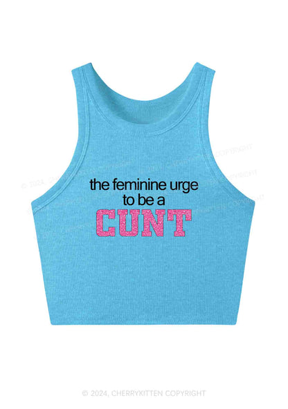 Feminine Urge Be Cxxt Y2K Crop Tank Top Cherrykitten