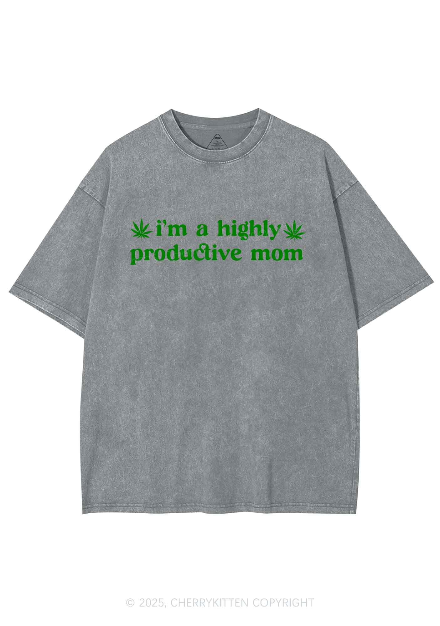 Highly Productive Mom Y2K Washed Tee Cherrykitten