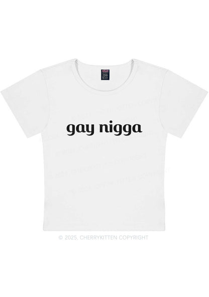 Gay Nigga Y2K Baby Tee Cherrykitten