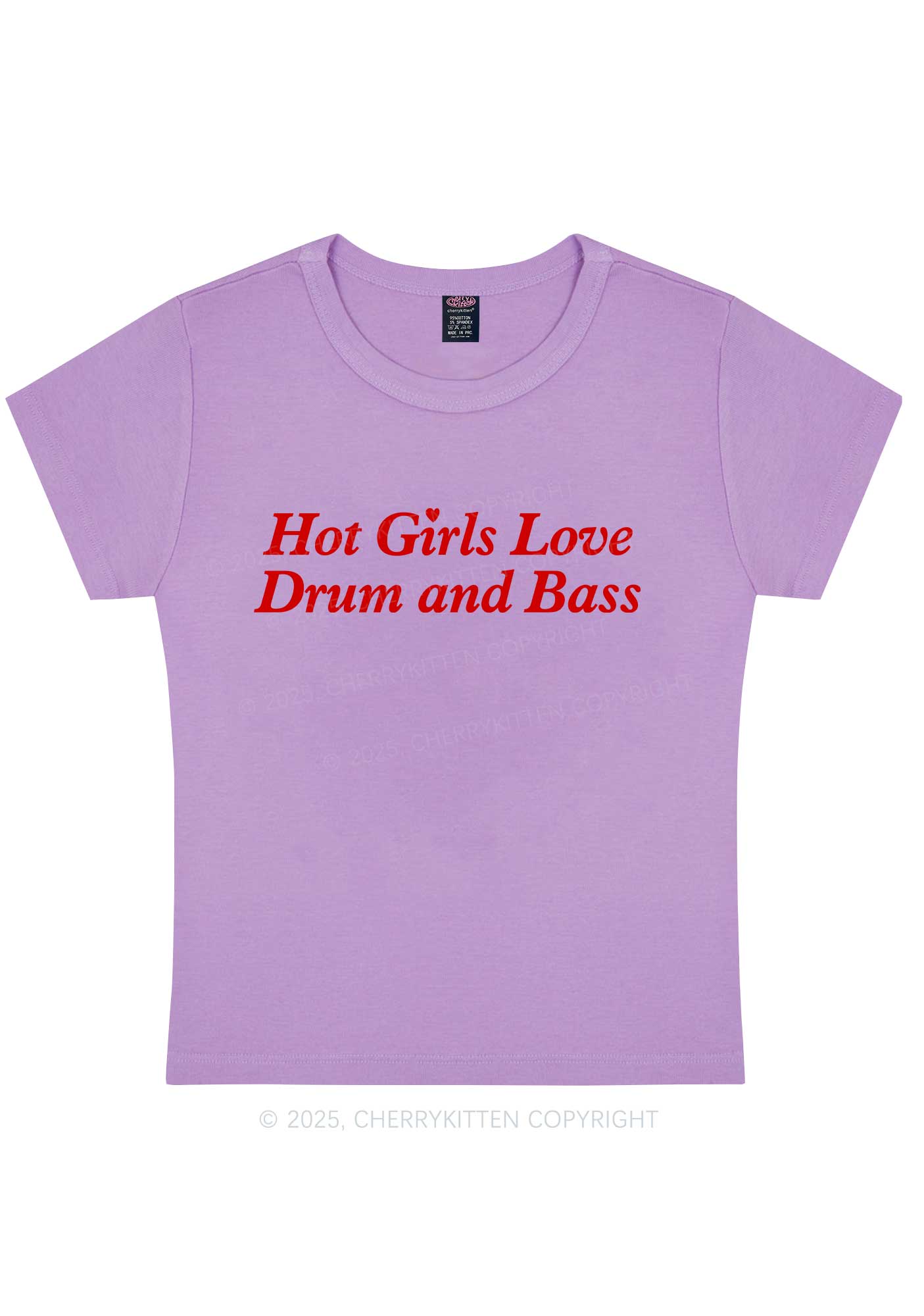 Hot Girls Love Drum And Bass Y2K Baby Tee Cherrykitten