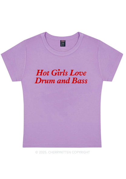 Hot Girls Love Drum And Bass Y2K Baby Tee Cherrykitten