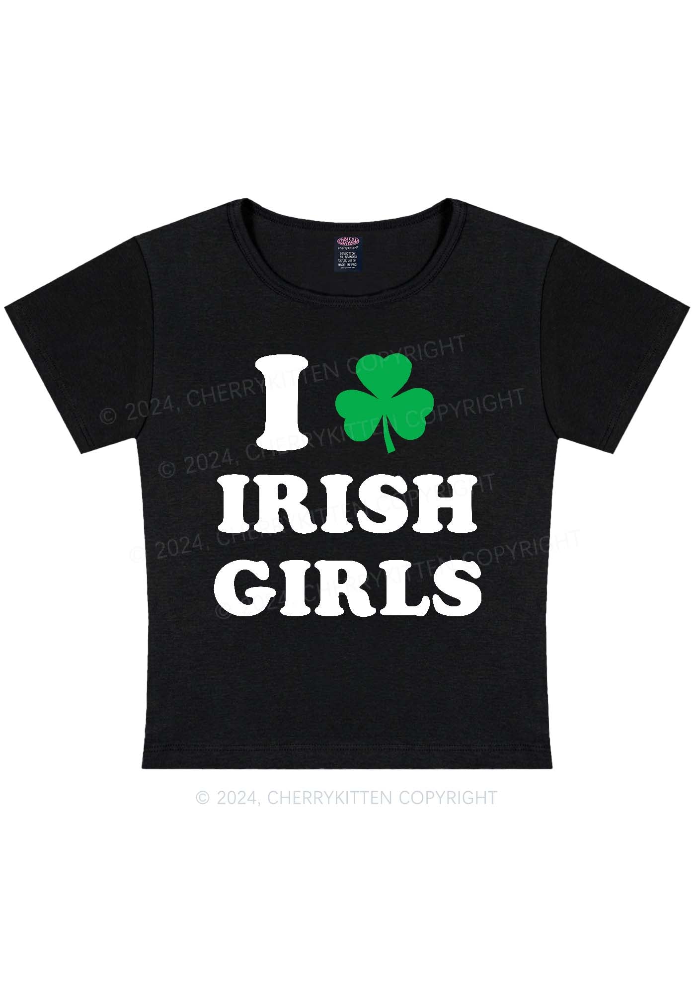 Irish Girls St Patricks Y2K Baby Tee Cherrykitten