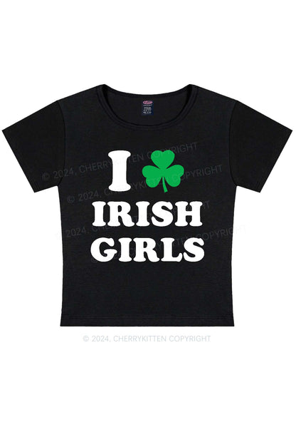 Irish Girls St Patricks Y2K Baby Tee Cherrykitten